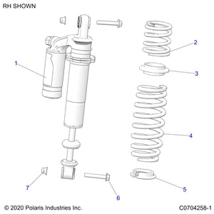 Shock-Rl,2 Resvr,Piggybk by Polaris 7045901 OEM Hardware P7045901 Off Road Express Drop Ship