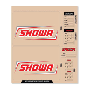 Showa Decal Kit Red Showa Fork/Shock/Eng Spec By D'Cor 40-80-140 Fork Decal 862-4080140 Western Powersports