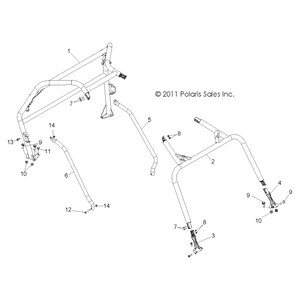 Side Bar Tube, Right, Matte Bla by Polaris 5337953-458 OEM Hardware P5337953-458 Off Road Express