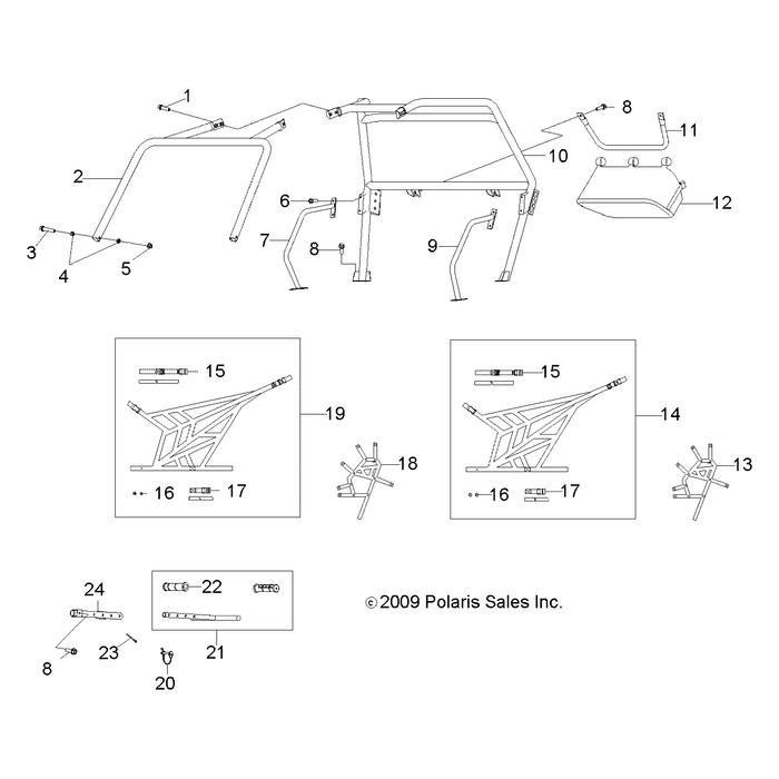 Side Bar Weld, Right, Medium Gl by Polaris