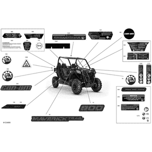 Side Decal "Maverick Trail" by Can-Am 704907974 OEM Hardware 704907974 Off Road Express Peach St