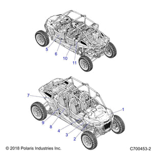 Side Fender Decal, Front, Top, by Polaris 7191011 OEM Hardware P7191011 Off Road Express