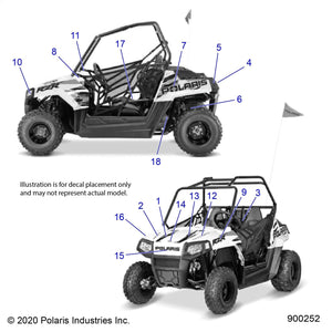 Side Hood Decal, Left, Red by Polaris 7188614 OEM Hardware P7188614 Off Road Express