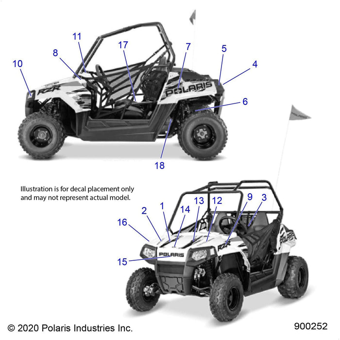 Side Hood Decal, Left, Red by Polaris