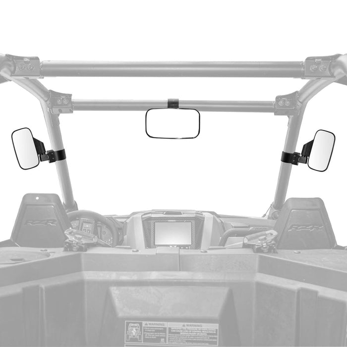 Side Mirrors and Rear Mirror with 1.75" to 2" Roll Bar Cage by Kemimoto