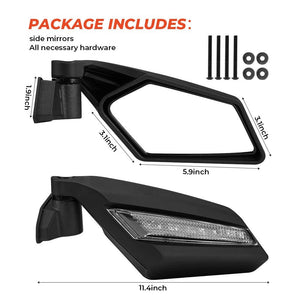 Side Mirrors with Turn Signal Light for Can-Am Maverick X3 by Kemimoto B0106-00402BK Side View Mirror LED B0106-00402BK Kemimoto