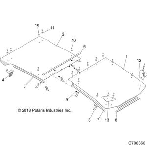 Side Roof Seal, Rear, Rzr4 by Polaris 5522277 OEM Hardware P5522277 Off Road Express