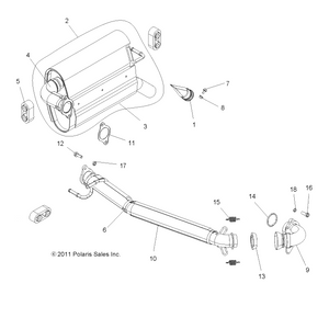 Silencer Assembly by Polaris 1262252 OEM Hardware P1262252 Off Road Express Drop Ship