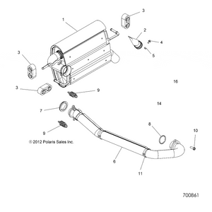 Silencer Assembly by Polaris 1262353 OEM Hardware P1262353 Off Road Express Drop Ship