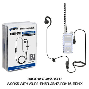 Single Wire Ear Hook Lapel Mic For Rugged Handheld Radios by Rugged Radios LM-LT-RH 01039374004829 Rugged Radios