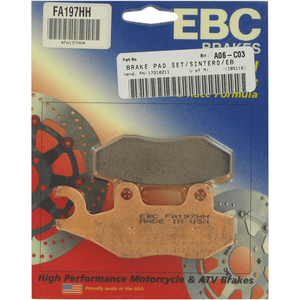 Sintered "Hh" Brake Pads By Ebc FA197HH Brake Pads 1721-0211 Parts Unlimited