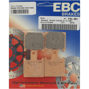 Sintered "Hh" Brake Pads By Ebc FA417/4HH Brake Pads 1721-0646 Parts Unlimited Drop Ship