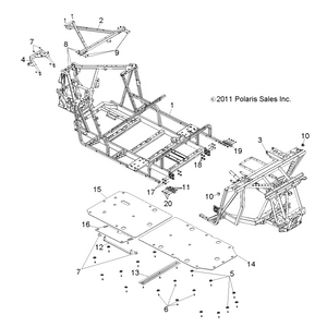 Skid Bracket, Fuel Tank, Black by Polaris 5253889-458 OEM Hardware P5253889-458 Off Road Express