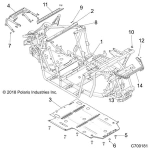 Skid Plate, Plastic, Gloss Blac by Polaris 5438937-070 OEM Hardware P5438937-070 Off Road Express