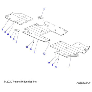 Skid Plate, Rear, Gloss Black by Polaris 5456082-070 OEM Hardware P5456082-070 Off Road Express