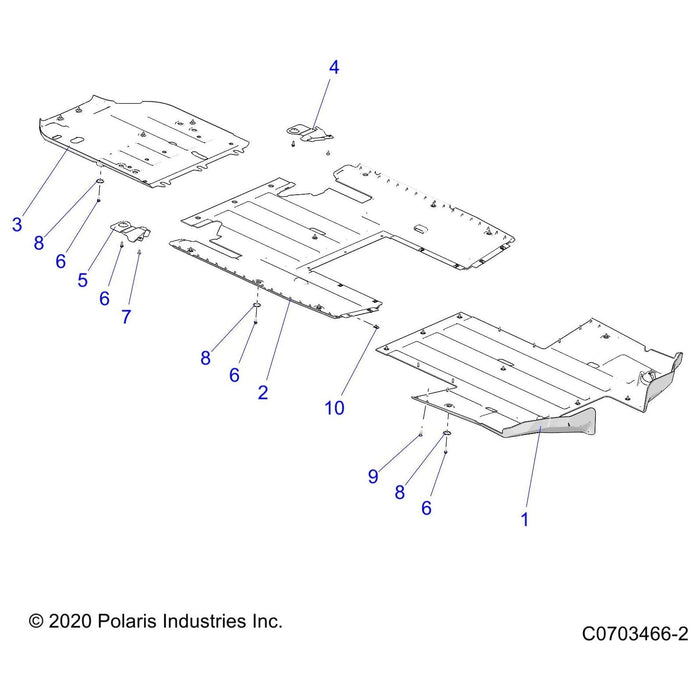 Skid Plate, Rear, Gloss Black by Polaris