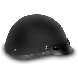 Smokey W/ Snaps- Dull Black by Daytona Helmets Half Helmet Daytona Helmets