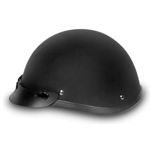 Smokey W/ Snaps- Dull Black by Daytona Helmets Half Helmet Daytona Helmets