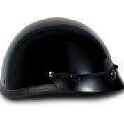 Smokey W/ Snaps- Hi-Gloss Black by Daytona Helmets Half Helmet Daytona Helmets