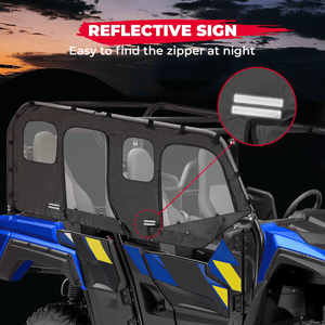 Soft Cab Enclosure Upper Doors for Yamaha Wolverine X4/SE 2018-2020 by Kemimoto B0110-10601BK Upper Door B0110-10601BK Kemimoto