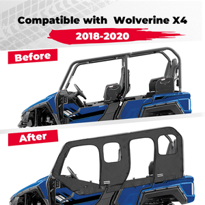 Soft Cab Enclosure Upper Doors for Yamaha Wolverine X4/SE 2018-2020 by Kemimoto B0110-10601BK Upper Door B0110-10601BK Kemimoto