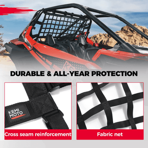 Soft Rear Window Mesh Net Protection for RZR PRO XP / Turbo R by Kemimoto B0110-08701BK Window Net B0110-08701BK Kemimoto