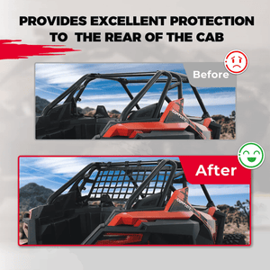 Soft Rear Window Mesh Net Protection for RZR PRO XP / Turbo R by Kemimoto B0110-08701BK Window Net B0110-08701BK Kemimoto