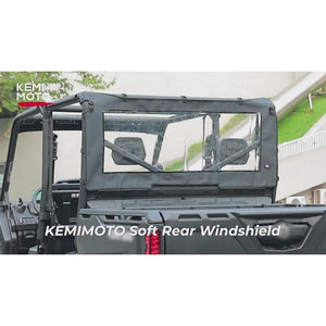 Soft Rear Windshield for Can-Am Defender by Kemimoto B0110-14302BK Rear Windshield B0110-14302BK Kemimoto