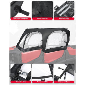 Soft Upper Door Cab Enclosure Set for Honda Pioneer 1000-6 by Kemimoto B0110-13201BK Cab Enclosure B0110-13201BK Kemimoto