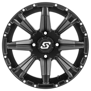 Sparx Wheel Kit w/ Mud Terrain Tire 14X7 4/156 6+1 Black by Sedona 87-3002+570-1306 Premounted Wheel & Tire Kit 87-SED10257 Western Powersports Drop Ship