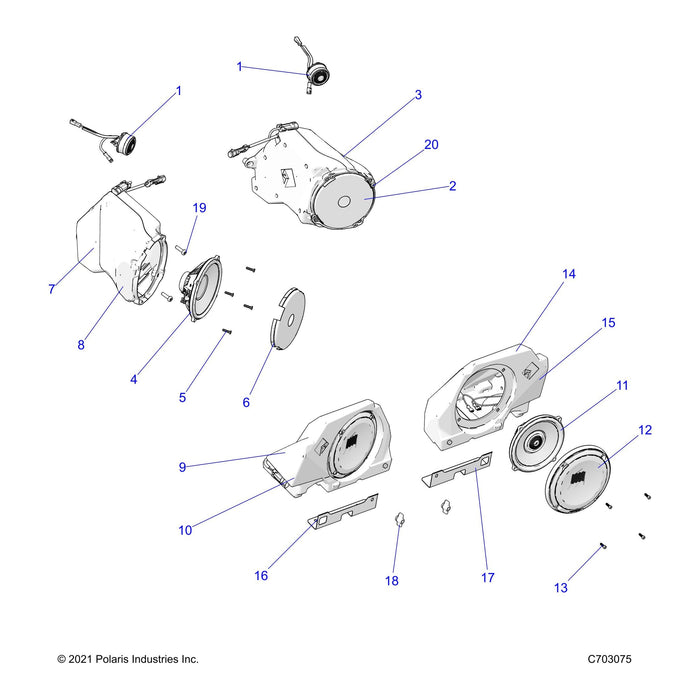 Speaker Bracket, Rear, Left, Ma by Polaris