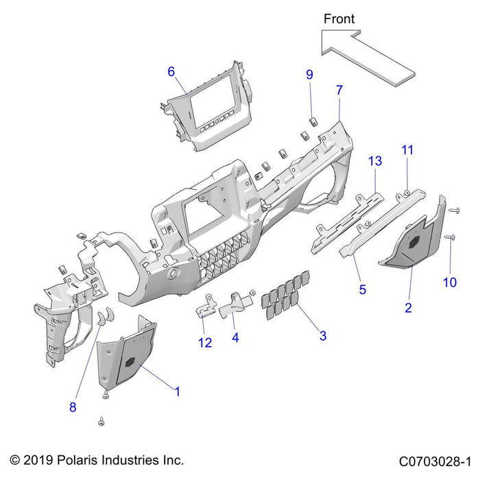 Speaker Grill Assembly, Badge, by Polaris