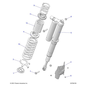 Spg-Rear,Main,2P, B.White by Polaris 7045968-133 OEM Hardware P7045968-133 Off Road Express