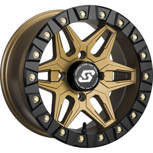 Split 6 Beadlock Wheel 14X10 4/137 5+5 (0Mm) Bronze by Sedona A72BZ-41037-55S Beadlock Wheel 570-1348 Western Powersports Drop Ship