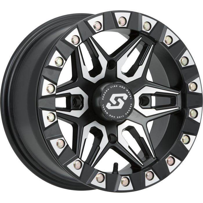 Split 6 Beadlock Wheel 14X7 4/137 5+2 (+10Mm) Black/Machined by Sedona