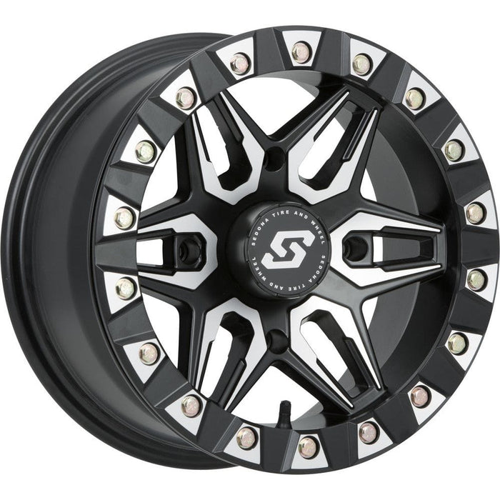 Split 6 Beadlock Wheel Black Machined 14 in. x 10 in. 5+5 0 mm by Sedona