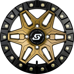Split 6 Beadlock Wheel Black Machined 14 in. x 10 in. 5+5 0 mm by Sedona 570-1246 Beadlock Wheel 570-1246 Western Powersports Drop Ship