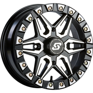 Split 6 Beadlock Wheel Black Machined 14 in. x 10 in. 5+5 0 mm by Sedona 570-1246 Beadlock Wheel 570-1246 Western Powersports Drop Ship