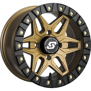 Split 6 Beadlock Wheel Black Machined 14 in. x 7 in. 5+2 +10 mm by Sedona 570-1241 Beadlock Wheel 570-1241 Western Powersports Drop Ship