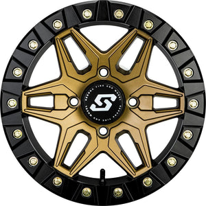 Split 6 Beadlock Wheel Black Machined 15 in. x 6 in. 5+1 +40 mm by Sedona 570-1351 Beadlock Wheel 570-1351 Western Powersports Drop Ship