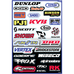 Sponsor Sticker Kit By Factory Effex 10-68000 Decal Sheet 4320-0712 Parts Unlimited