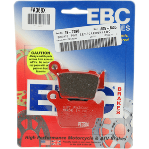 Sport Carbon "X" Brake Pads By Ebc FA368X Brake Pads 1721-0190 Parts Unlimited