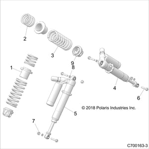 Spr-Front,Main,Ghost Gray by Polaris 7045142-728 OEM Hardware P7045142-728 Off Road Express