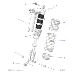 Spr-Front,Main,Ghost Gray by Polaris 7045652-728 OEM Hardware P7045652-728 Off Road Express