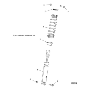 Spring 100#, 12.3 In, Indy Red by Polaris 7043697-293 OEM Hardware P7043697-293 Off Road Express