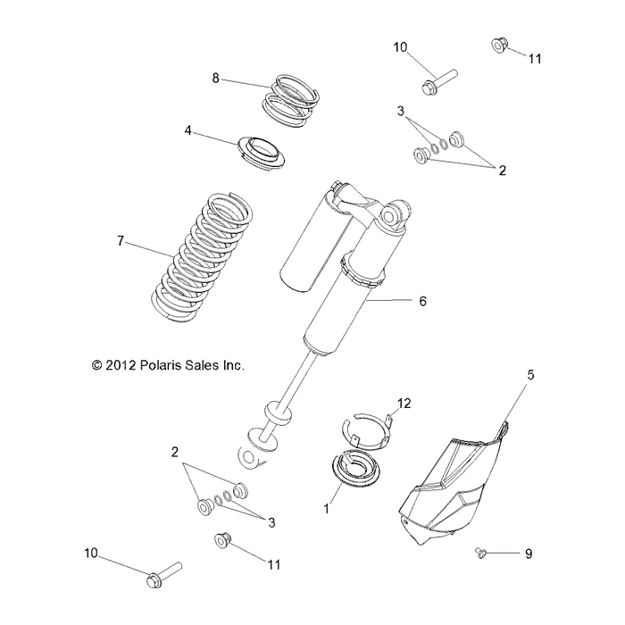 Spring-Comp,Rear,315,Cld Slvr by Polaris