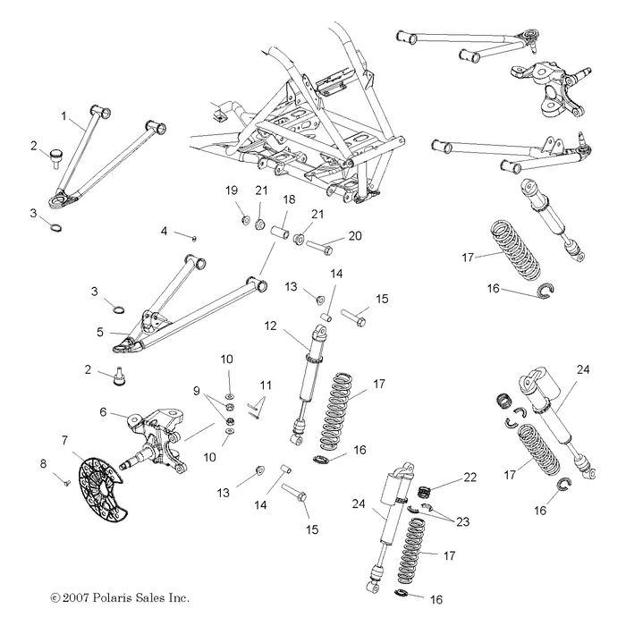 Spring-Comp,Rear,Br.White by Polaris