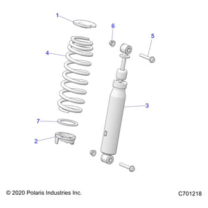 Spring-Front,Crew,Ghost Gray by Polaris 7045593-728 OEM Hardware P7045593-728 Off Road Express