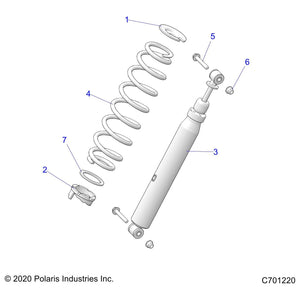 Spring-Rear,3 Seat,Black by Polaris 7045592-458 OEM Hardware P7045592-458 Off Road Express