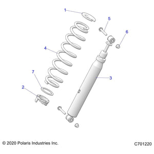 Spring-Rear,3 Seat,Ghost Gray by Polaris 7045592-728 OEM Hardware P7045592-728 Off Road Express